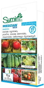 Miedzian 50 WP 15 g – preparat na choroby drzew owocowych – Sumin