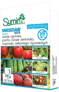 Miedzian 50 WP 100 g – preparat na choroby drzew owocowych – Sumin