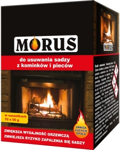 Proszek do usuwania sadzy z kominków i pieców  Morus - 0,9 kg Bros