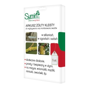 Arkusz Żółty Kleisty na szkodniki 5 szt,